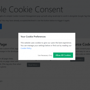 Simple Cookie Consent using JS and GTM